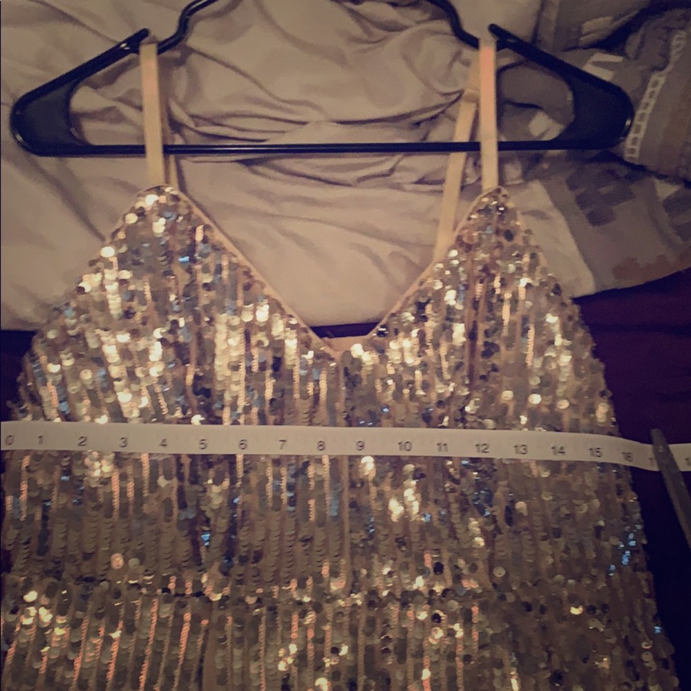 Gold dress. Shimmery